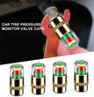 Cars Tire Air Pressure Monitor Alert 4Pcs/Set Indicator Tire Valve Cap Gauge Car Accessories Car Tyre Pressure Gauge Caps Useful