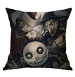 Linen Skull Halloween Pillow Cover
