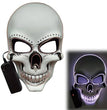Glowing Mask Scary Ghost Face Halloween Funny White Skull Mask LED Glowing Props