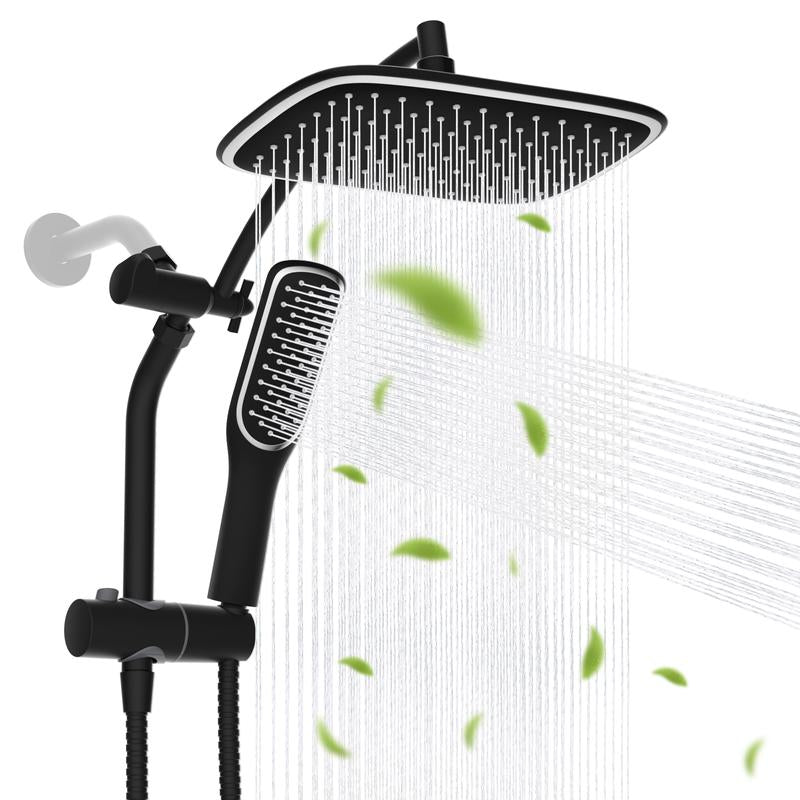 Rain Shower Head with Handheld Spray Combo, High Pressure Rainfall Shower Head, Height Adjustable Dual Shower Head, Luxury Waterfall Showerhead Bathroom