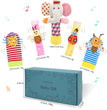 Wrist Rattles Foot Finder Rattle Toy for 3-6 Months Baby, Feet Leg Ankle Socks Arm Hand Bracelet Shaker for 6-9 Months Infant Boy & Girl, Gift Set for 0-2 Years Newborn Babies (5 Pcs-C)