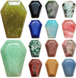 Natural Crystal Agate Mini Coffin Plate Pendant Piece Gem Small Plate Halloween Decorations
