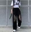 Women's Korean Style Black Casual Pants