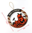Welcome Sign Garland Door Hanging Halloween Wooden Pumpkin