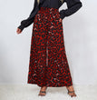 Women's Leopard Print Casual Elastic Waist Loose-fitting Wide-leg Trousers