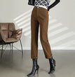 Women's High Waist Nine Minute Straight Turnip Tube Pants