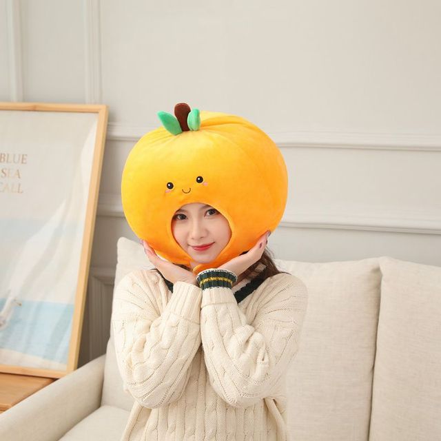 Orange Fruit Orange Emoji Pack Mask Headgear Halloween Stage Drama Show Funny Vibrato Funny Headgear