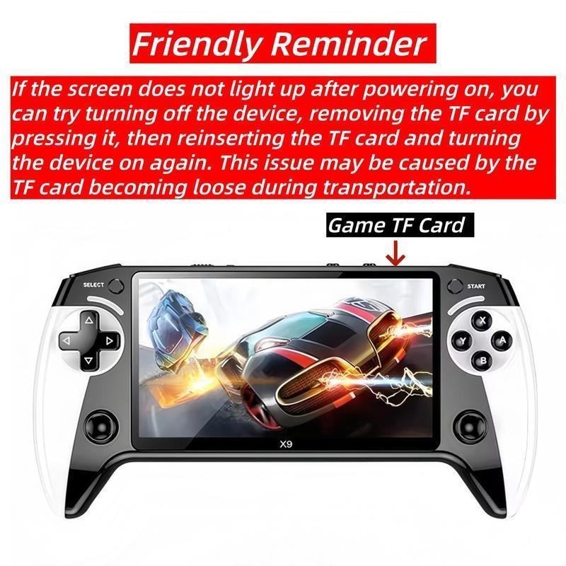 (Pocket Gaming) X9 Handheld Game Console, Portable Game Console, Suitable for Home and Travel, Protective Case, Gaming Products, Controller Grip, Durable Joystick Protection Rechargeable