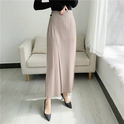 Straight Oblique Loose Slimming Casual Pleated Pants