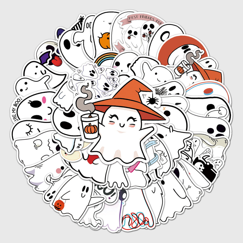 50 Halloween Doodle Stickers Laptop Water Cup Refrigerator Sticker Waterproof