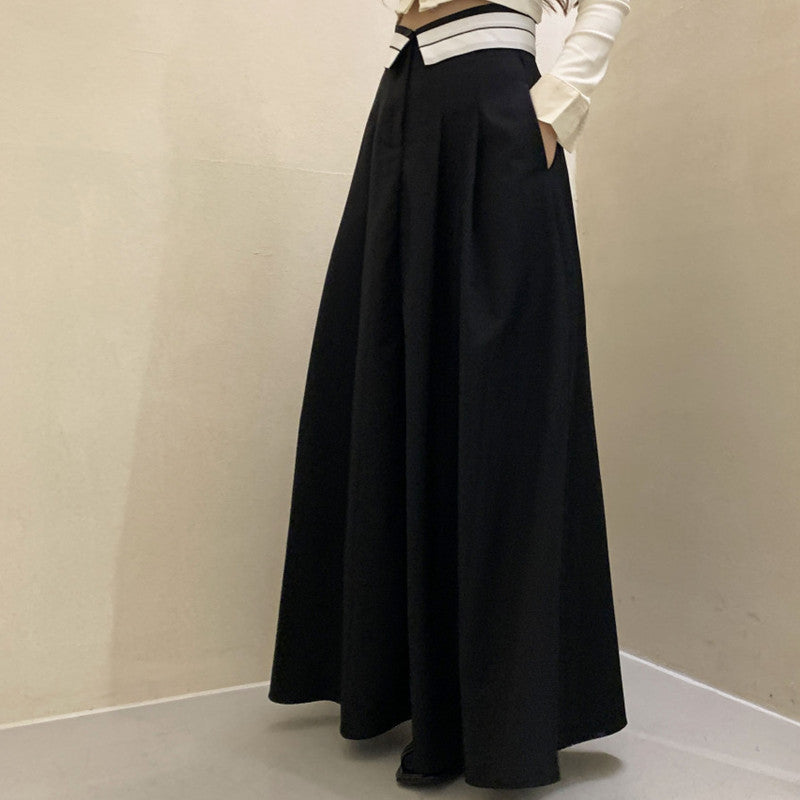 Women's Fashion Flanging Contrast Skirt