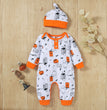 Boys And Girls Halloween Print Hooded Jumpsuit