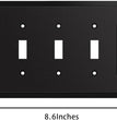 Modern Edge Decorative Wall Plate Switch Plate Outlet Cover, Durable Solid Zinc Alloy (Triple Toggle/Single Decorator, Matte Black)