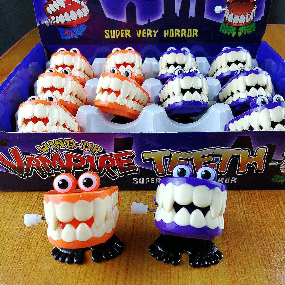 Halloween Wind Up On The Chain Jump Ghost Teeth Jumping Tooth Gift Dental Model Toy For Children Toys All Saints' Day