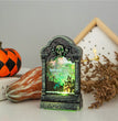 Halloween Luminous Scary Tombstone Shape Glowing LED Night Light Desktop Ornaments Resin Statue Halloween Decoration Scary Props