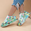 Halloween Cartoon Print Flats Fashion Graffiti Flats Shoes Platform Lace-up Round Toe Sports Shoes