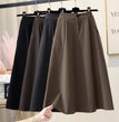 Plus Size Skirt Hepburn Style Woolen A- Line Autumn And Winter Umbrella Skirt