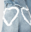Women's Fashion Retro Distressed Wash Straight-leg Pants