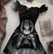 Halloween Skull 3D Digital Print Drawstring Dress