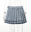 All-matching Casual High Waist Pleated Denim Skirt For Women
