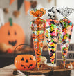100Pcs Halloween Cone Bag Pumpkin Bat Spider Triangle Shape
