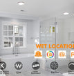 7.5 Inch 3 Color LED Mini Flush Mount Ceiling Light 3000K/4000K/5000K Adjustable,120V 12W 840LM Cri90+,Brushed Nickel