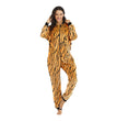 Leopard Print Hooded Ear Animal Halloween Jumpsuit