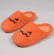 Cute Halloween Pumpkin Slippers Winter Warm Plush Bedroom Floor Home Slippers Casual Slip On Comfortable Cozy Indoor House Shoes