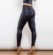 Shascullfites Melody High Waist Crackle Black Coated Lifting Pants Ring Zipper Bum Lift Leggings Push Up Leggings