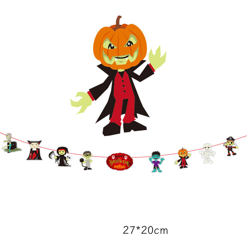 Decoration Halloween Arrangement Party Bar KTV Pull Ghost Festival Bunting Flags