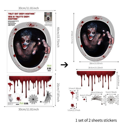 Theme Restaurant Halloween Series Midnight Return To The Soul Toilet Horror Toilet Sticker