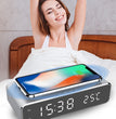 LED Electric Alarm Clock With Wireless Charger Desktop Digital Despertador Thermometer Clock HD Mirror Clock Watch Table Decor