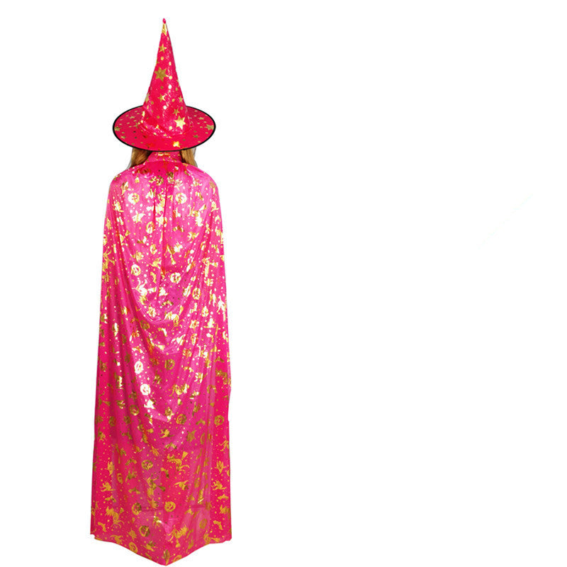 Halloween Cloak Children Adult Costume Props Bronzing Pumpkin Cloak Witch Cloak Cloak