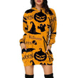 Women's Halloween Loose Long Sleeve Sweatshirt Dress