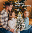 2ft Mini Christmas Tree With Light Artificial Small Tabletop Christmas Decoration With Flocked Snow, Exquisite Decor & Xmas Ornaments For Table Top For Home & Office