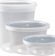 Food Storage Containers with Lids 8Oz, 16Oz, 32Oz Freezer Deli Cups Combo Pack, 44 Sets Bpa-Free Leakproof round Clear Takeout Container Meal Prep Microwavable, Airtight Lids (Mixed Sizes)
