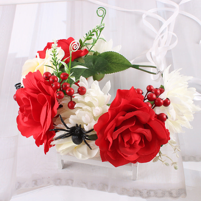 European And American Popular Christmas And Halloween Headdress Simulation Roses