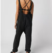 Solid Color Casual Suspender Trousers Women
