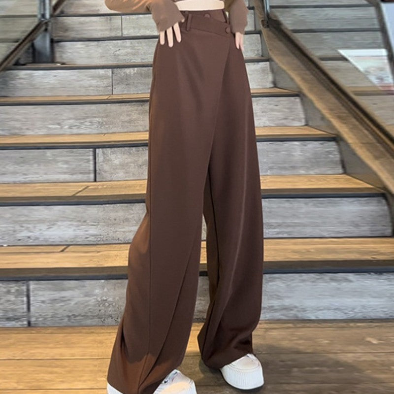 Plus Size Stitching Straight-leg Trousers Women's Autumn Suit Pants
