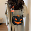 2023 Halloween Bags Funny Pumpkin Cartoon Shoulder Crossbody Bag With Bat Personalized Creative Female Bag