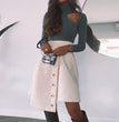 Single-breasted Wool Ring Asymmetric Half-body