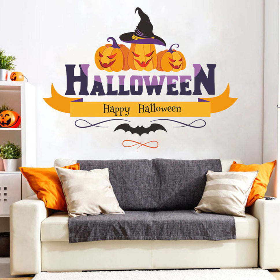 Halloween Wall Sticker Pumpkin Pattern Sticker Party Decoration