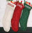 Embroidered Knitted Christmas Stockings Gift Bag