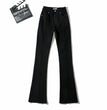 European And American Retro High Waist Bootcut Pants Back Waist Hollow-out Middle Seam Design