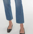European And American High Waist Stretch Twisted Straight Cropped Jeans