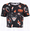 Halloween Printed High-waisted Slim-fitting T-shirt Female Vitality Girl