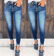 Street White Burrs Tassels Skinny Jeans