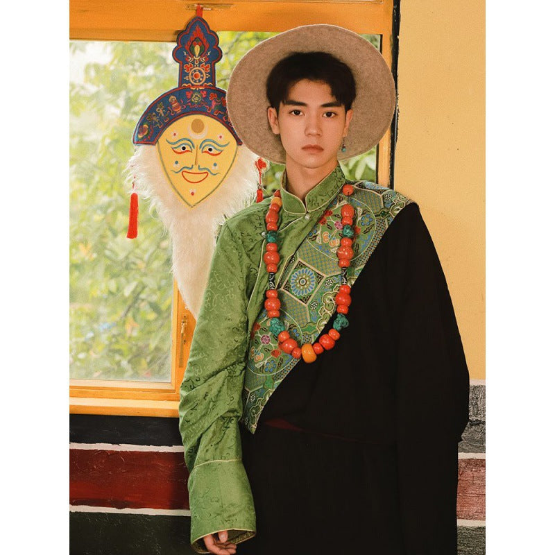 Travel Photography Lhasa Tibetan Costumes Men's Traditional Clothing
