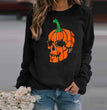 Halloween Printed Casual Loose Pullover Long Sleeve