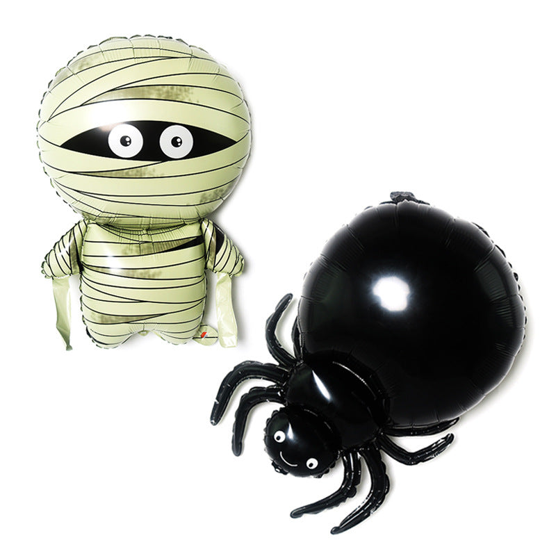 Halloween Black Poisonous Spider Shape Aluminum Film Balloon